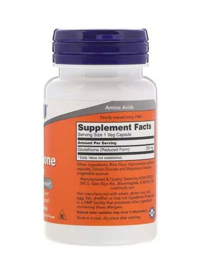 Now Foods Glutathione Dietary Supplement 250mg - 60 Veg Capsules - Image 2