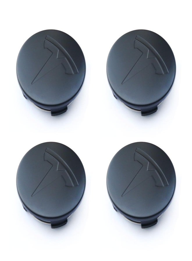 Tesheer Wheel Center Hub Cap Kit with Tesla Emble Brand Center Caps for Model 3 Model Y with 20 Lug Nut Covers (4PCS) (Matte Black) - Image 1