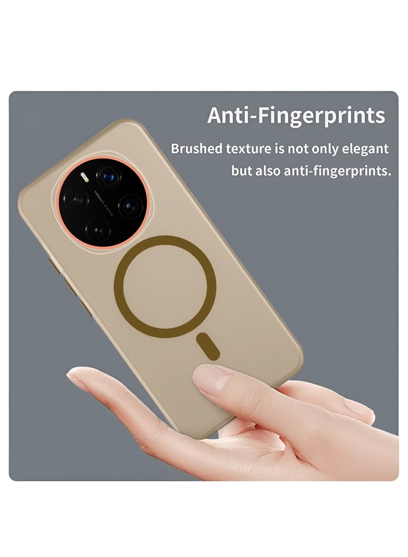 Wtech Honor Magic7 Pro 5G 2024 Hybrid Translucent Magsafe with Magnetic Charging Raised Camera Lips Elegant Look Case Cover (MCMPMN) - Brown - Image 4