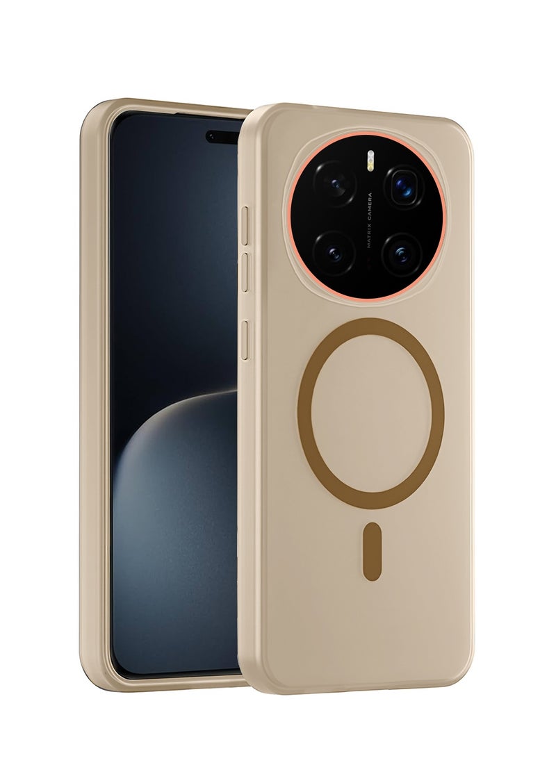 Wtech Honor Magic7 Pro 5G 2024 Hybrid Translucent Magsafe with Magnetic Charging Raised Camera Lips Elegant Look Case Cover (MCMPMN) - Brown - Image 1