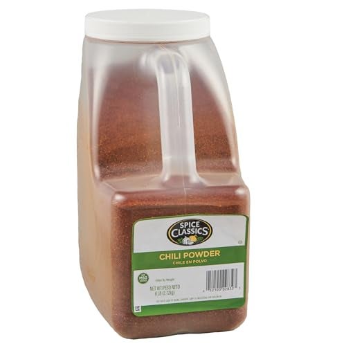 Spice Classics Chili Powder 6 lb  One 6 Pound Container of Bulk Chili Powder Perfect for Chili Enchiladas Stuffed Peppers and Taco Recipes - Image 1