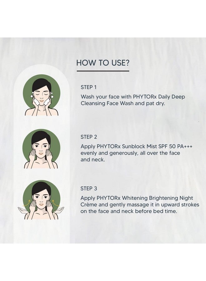 Lotus Professional Summer Brightening Combo | PHYTORx Sunblock Mist SPF 50 (100ml) + PHYTORx Whitening Night Cream (50g) | 150g - Image 5