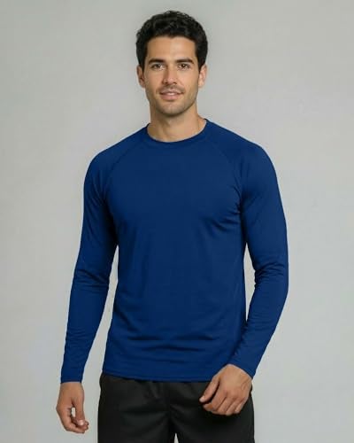 REALESSENTIALS Real Essentials 4 Pack Mens Long Sleeve Rash Guard Shirt UPF 50 Swim Beach UV Sun Protection Fishing Quick Dry Big Tall - Image 3