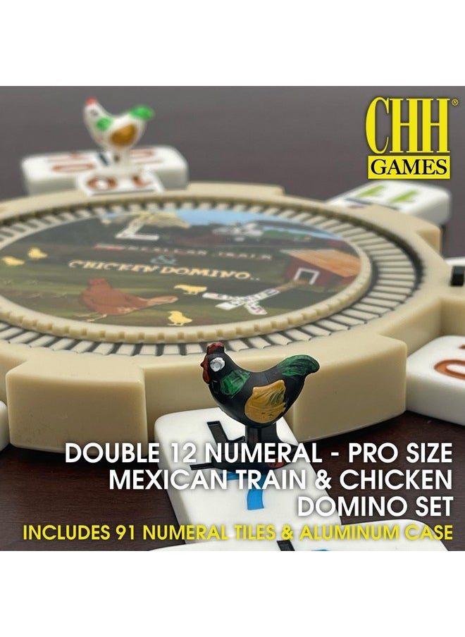 CHH Double 12 Numeral Pro Size Mexican Train & Chicken Domino Set  - Image 2