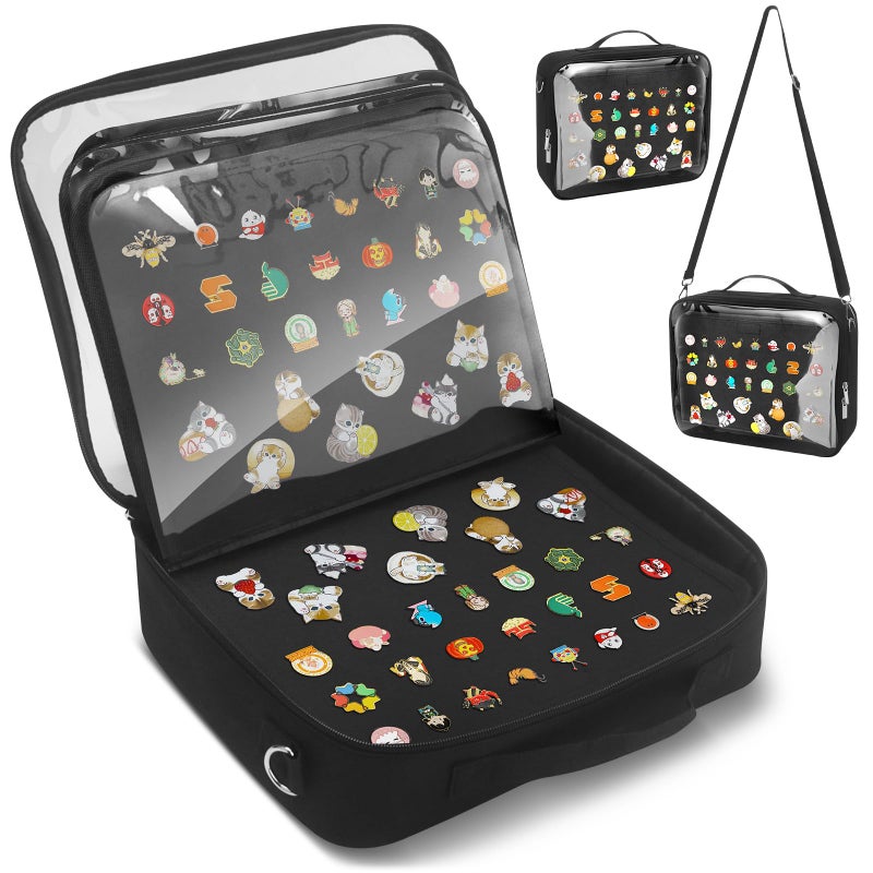 JAYOBGO Enamel Pin Display Bag & Pin Trading Book for Collectors - Large Capacity 20 Page Pin Board Case with Removable Pages for Travel & Trading - Image 1
