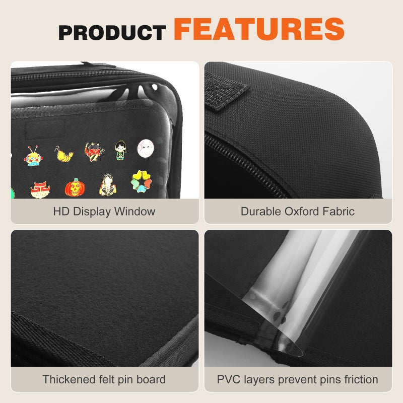 JAYOBGO Enamel Pin Display Bag & Pin Trading Book for Collectors - Large Capacity 20 Page Pin Board Case with Removable Pages for Travel & Trading - Image 4