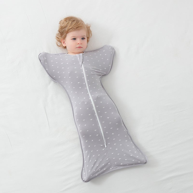 Newborn Baby Surrender-Style Anti-Jump Sleeping Bag Baby Modal Spring Swaddle Kidsren''s Sleeping Artifact Universal for All Seasons - Image 5
