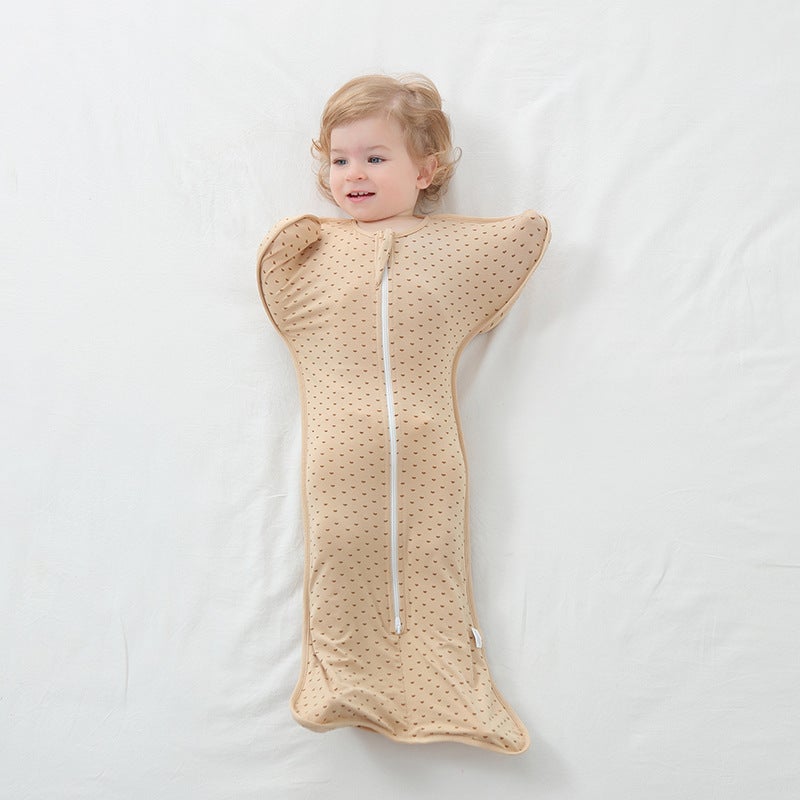 Newborn Baby Surrender-Style Anti-Jump Sleeping Bag Baby Modal Spring Swaddle Kidsren''s Sleeping Artifact Universal for All Seasons - Image 2