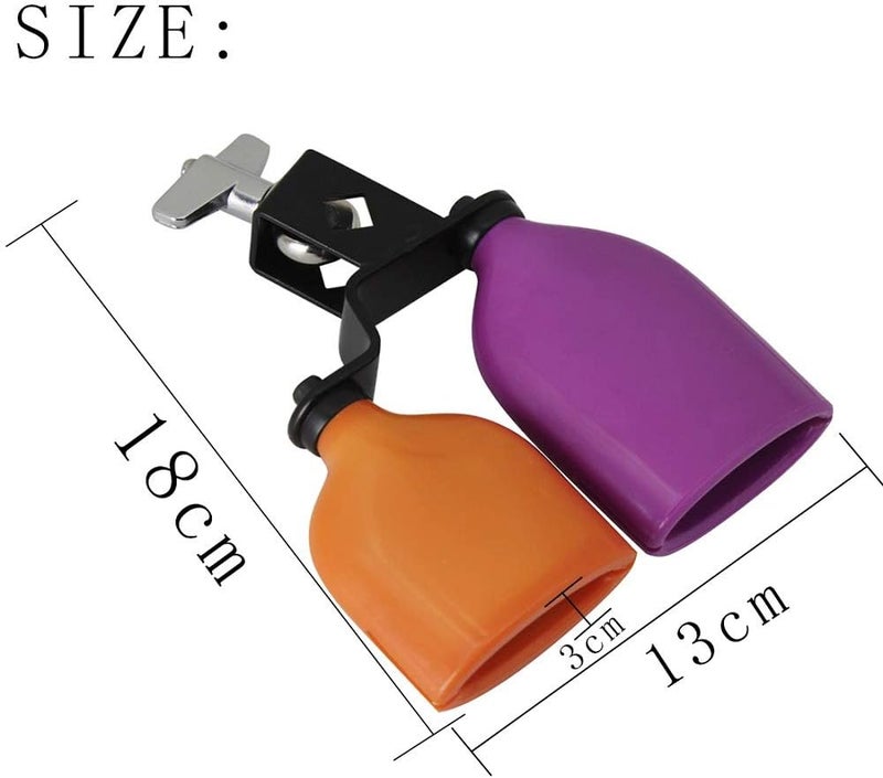 Mowind Bicolor Cowbell for Drum Set High and Low Tones Double Mounted Bell Kit Percussion Instruments Medium Size - Image 3
