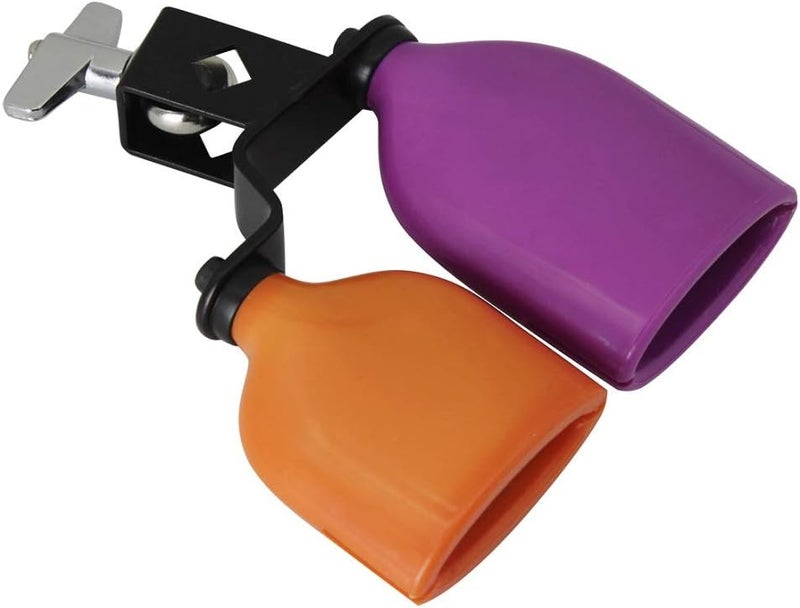 Mowind Bicolor Cowbell for Drum Set High and Low Tones Double Mounted Bell Kit Percussion Instruments Medium Size - Image 1