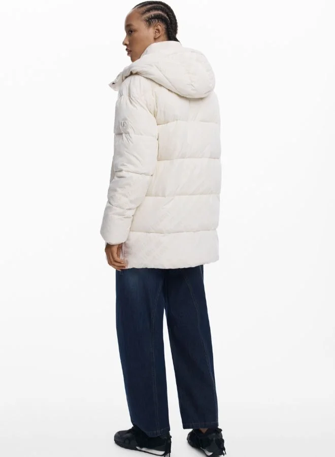 DESIGUAL White Padded jacket folcado for Women | Best Price UAE