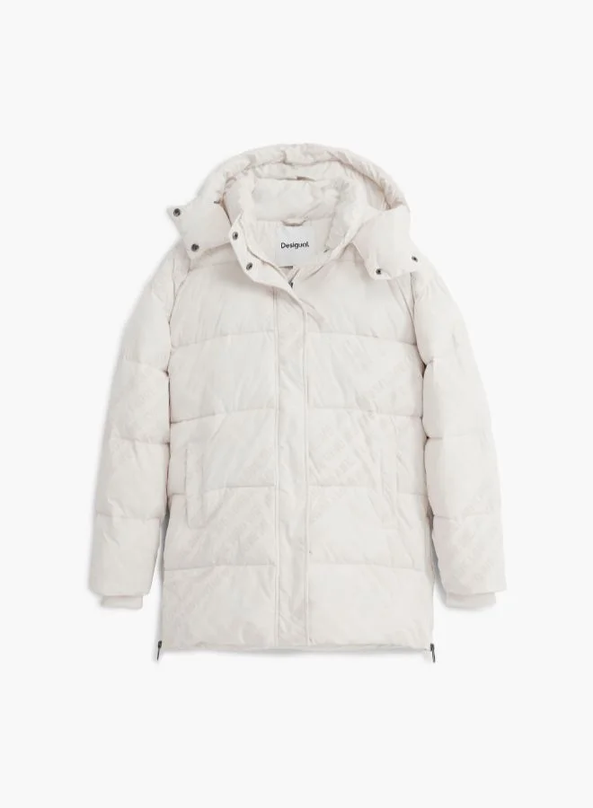 DESIGUAL White Padded jacket folcado for Women | Best Price UAE