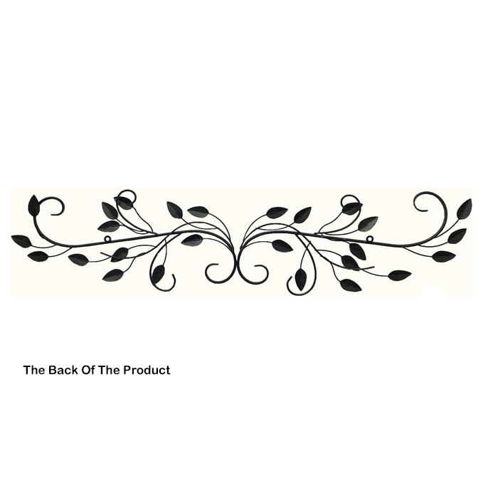 POBKING Enchanting Leaves Wall Art - Metal Leaves & Flowers Over Door, Black Metal, The Door Wall Deco - Image 2