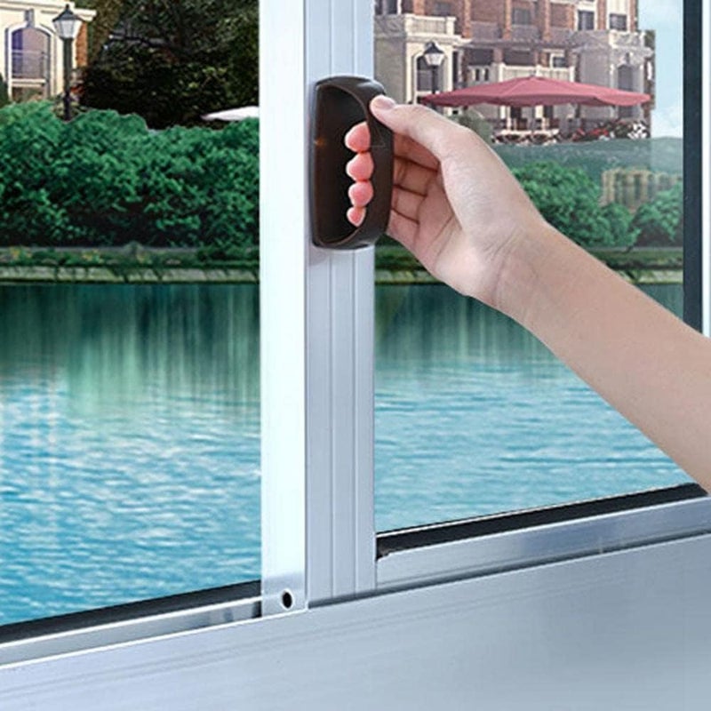 Baolaili 2Pcs Self-Stick Wardrobes Handles Helper With Adhesive Door Handleinstant Cabinet Handle Pulls Drawer Pull Helper With Adhesive Sliding Door Handle Stick On Handle For Glass Windows (Black) - Image 3