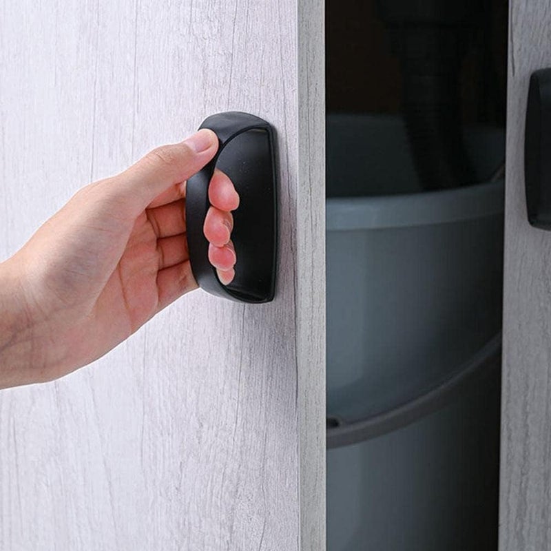 Baolaili 2Pcs Self-Stick Wardrobes Handles Helper With Adhesive Door Handleinstant Cabinet Handle Pulls Drawer Pull Helper With Adhesive Sliding Door Handle Stick On Handle For Glass Windows (Black) - Image 4