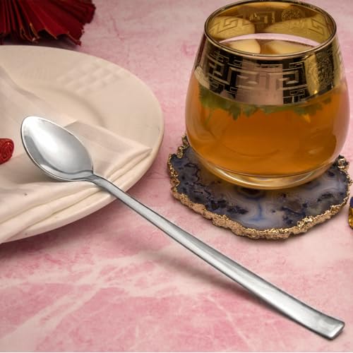 Parage Stainless Steel Soda Spoon 6 PCS, 20.5 cm Length, Ice Cream Spoon for Tall Glasses, Cocktail Bar Long Handle Spoon, Milkshake Spoon, Coffee Spoon, Bournvita Spoon, Bar Set, Set of 6, Silver - Image 4
