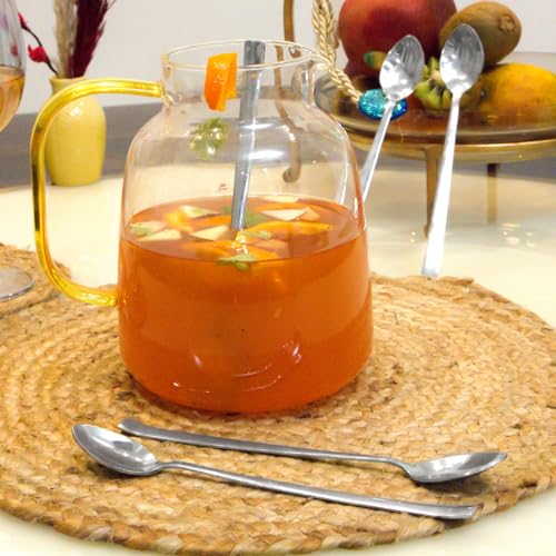 Parage Stainless Steel Soda Spoon 6 PCS, 20.5 cm Length, Ice Cream Spoon for Tall Glasses, Cocktail Bar Long Handle Spoon, Milkshake Spoon, Coffee Spoon, Bournvita Spoon, Bar Set, Set of 6, Silver - Image 2