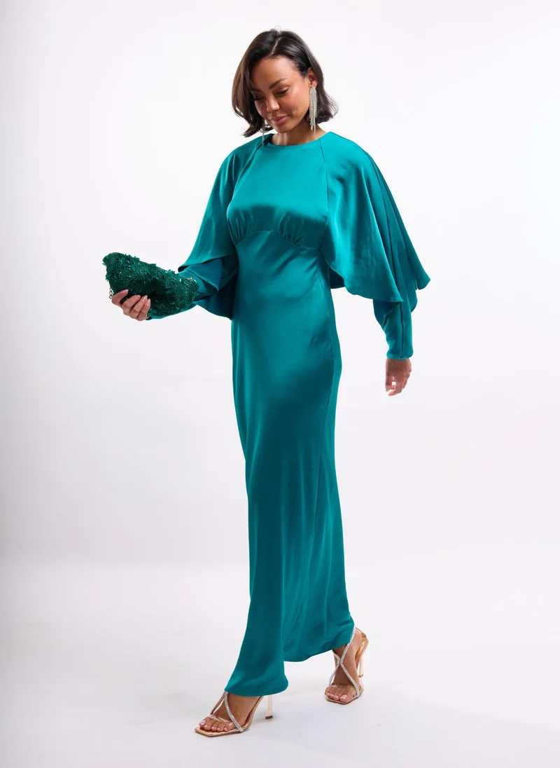 Faia BATWING CAPE MAXI IN KINGFISHER