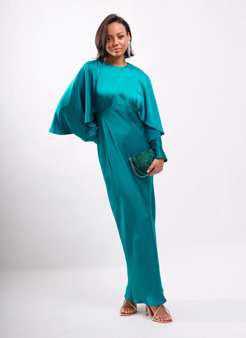 Faia BATWING CAPE MAXI IN KINGFISHER