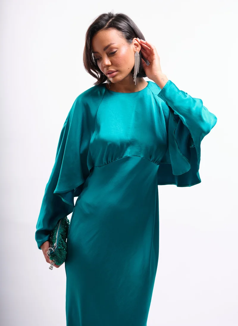 Faia BATWING CAPE MAXI IN KINGFISHER