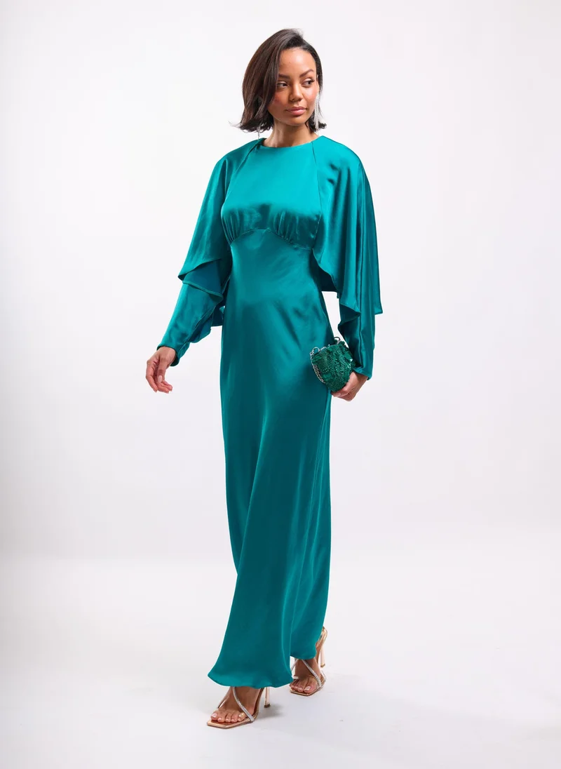 Faia BATWING CAPE MAXI IN KINGFISHER