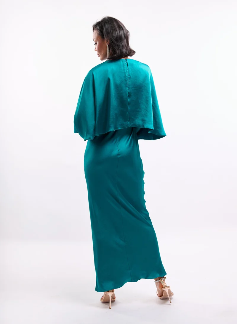 Faia BATWING CAPE MAXI IN KINGFISHER