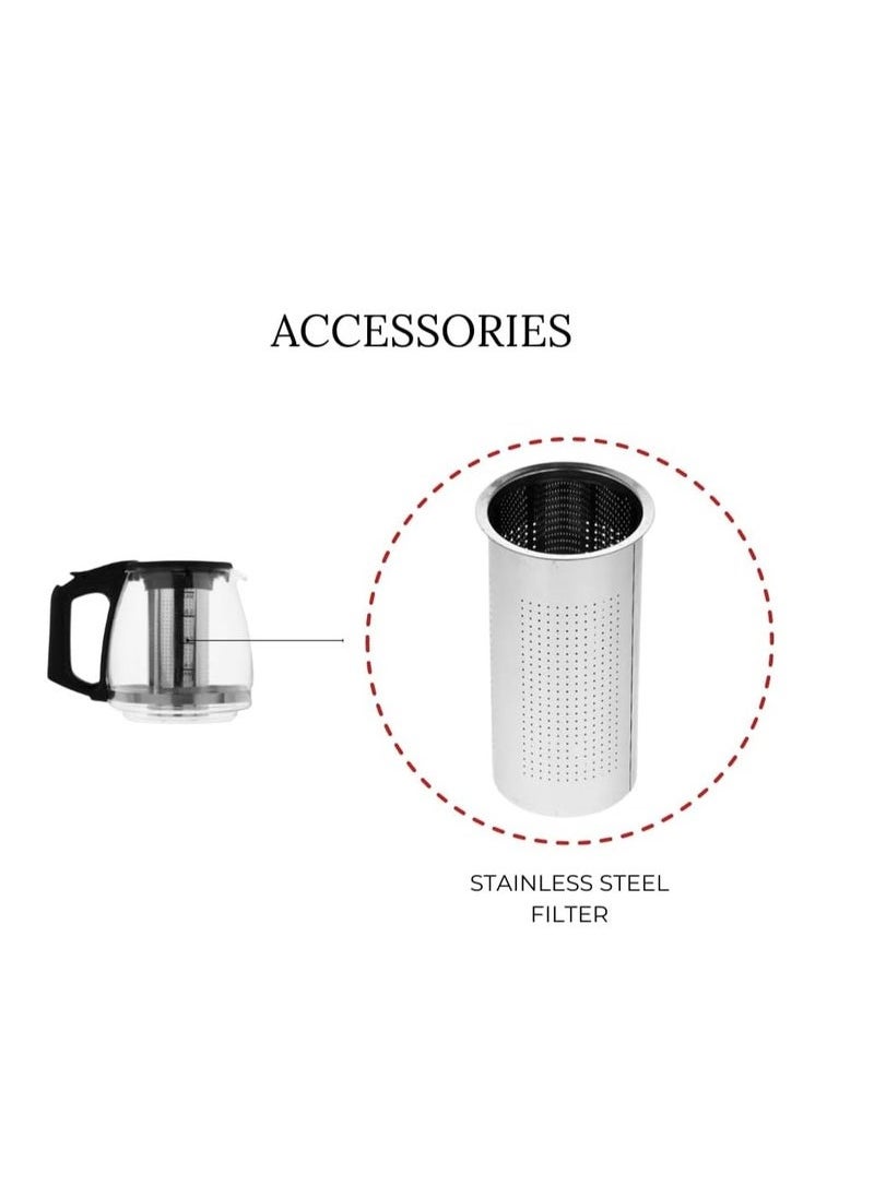 Royal Silver Crest Royal Silver Crest 2 In 1 Digital Tea Maker - Stainless Steel Filter | Temperature Adjusting, Boil-Dry| Glass pot  - Image 4