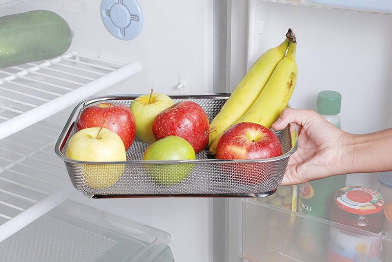 LIPSA ENTERPRISE Lipsa Enterprise Rust Proof Stainless Steel Expanding Mesh Sink Strainer Rectangular Retractable Fruit Vegetable Drain BasketFridge Basket  - Image 5
