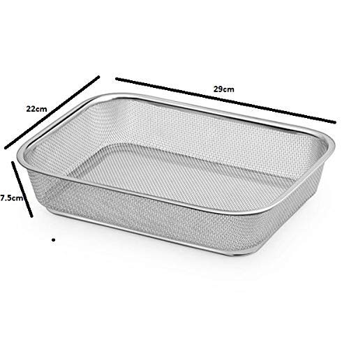 LIPSA ENTERPRISE Lipsa Enterprise Rust Proof Stainless Steel Expanding Mesh Sink Strainer Rectangular Retractable Fruit Vegetable Drain BasketFridge Basket  - Image 2