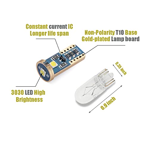 iBrightstar Extremely Bright Wedge T10 168 194 LED Bulbs for Car Interior Dome Map Door Courtesy License Plate Lights, Warm White(4500K) - Image 2