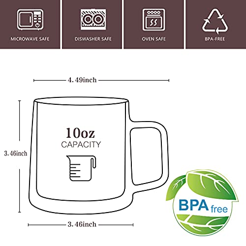 CNGLASS 10oz Glass Coffee Mugs,Double Wall Insulated Glass Mugs with Handle,Clear Espresso Mug for Latte,Cappuccino,Tea Bag,Set of 2 - Image 2