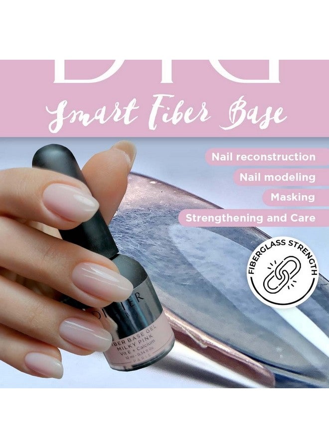 DIDIER LAB Premium Fiber Base Gel Polish Milky Pink Led Uv Gel Base Coat Long Lasting Soak Off Gel Nail Base Coat With Vitamins And Minerals Strengthens Thin Damaged Nails 0.34 Fl Oz - Image 2