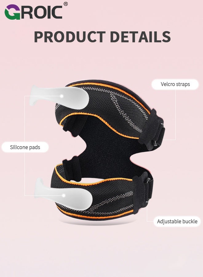 GROIC 1PC Adjustable Knee Brace, X - Shaped Design Sports Silicone Knee Support with Silicone Pads, Double - Sided Flexible Springs, for Pain Relief, Sports, Running, Hiking, Basketball, Jumping - Image 3