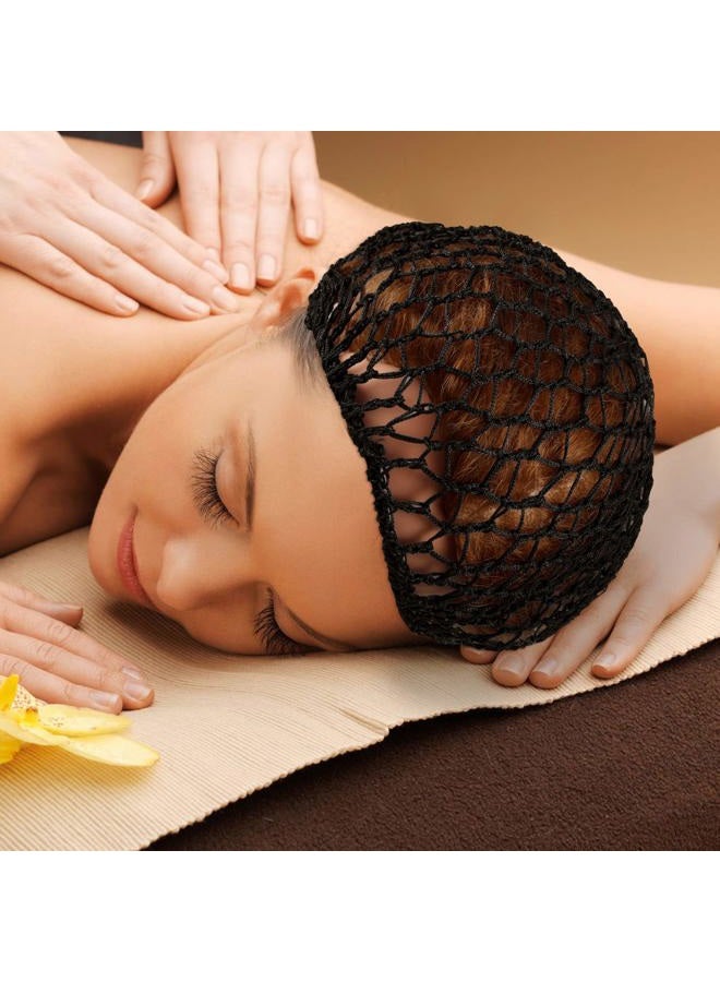 Giugu 3 Pieces Mesh Hair Net Soft Rayon Knit Snood Hat Sleeping Crochet Hairnet Long Hair Net Snoods Cover Crocheted Hair Net Cap Hair Covers for Women Hair Accessories (Black), 3 Count (Pack of 1) - Image 5