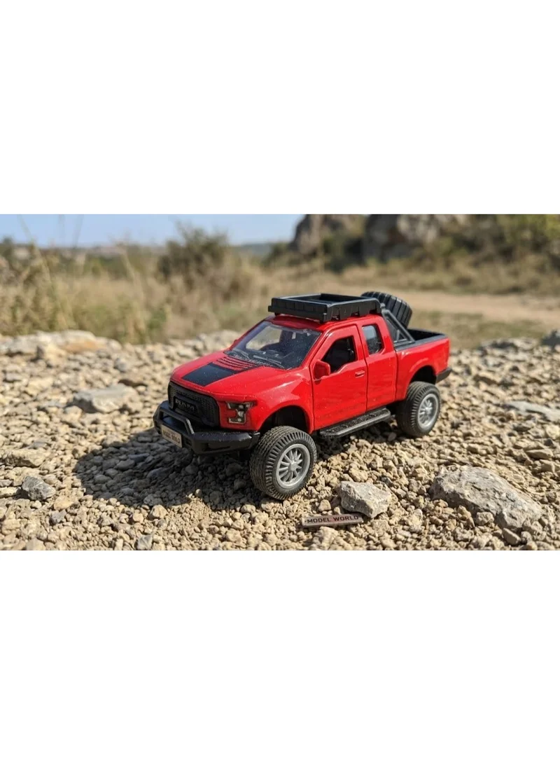 تولي سيارة مرتفعة مخصصة لجميع التضاريس معدنية مصبوبة بالقوالب (Die-cast) تعمل بنظام السحب للخلف، مزودة بالموسيقى والأضواء وأبواب يدوية الفتح، باللون الأحمر، بحجم عبوة 15.8 × 6 × 6.8 سم.