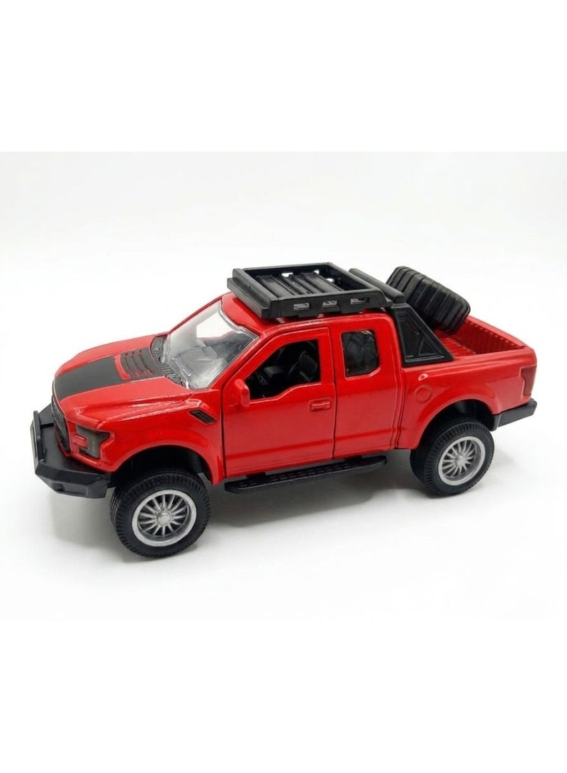TOOLY Die-cast pull-back metal Lifted All-Terrain car with music, lights, and manual doors, Red colour , Pack size 15.8x6x6.8 CM. - Image 3