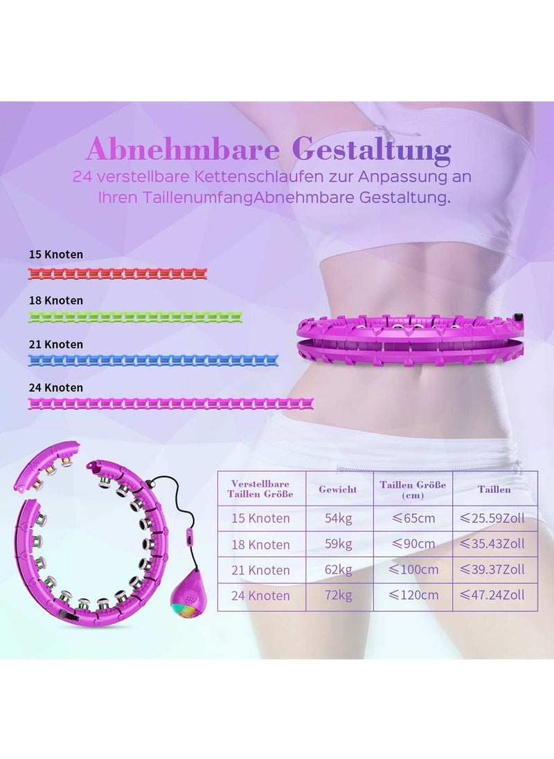 Y&D - Smart Hula Hoop, Weighted Hoop Infinity Hoops with Counter, Circle Detachable Fitness Ring 360 Degree Auto-Spinning Ball Massage, Adult for Weight Loss - Image 1