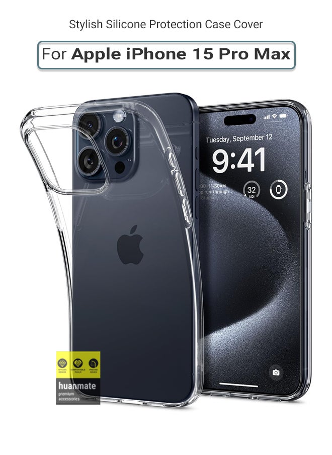 huanmate - Ultra Clear Protective Case Cover For Apple iPhone 15 Pro Max Clear - Image 1