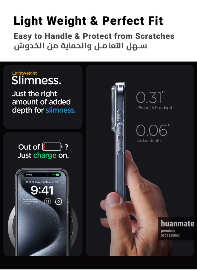 huanmate - Ultra Clear Protective Case Cover For Apple iPhone 15 Pro Max Clear - Image 1