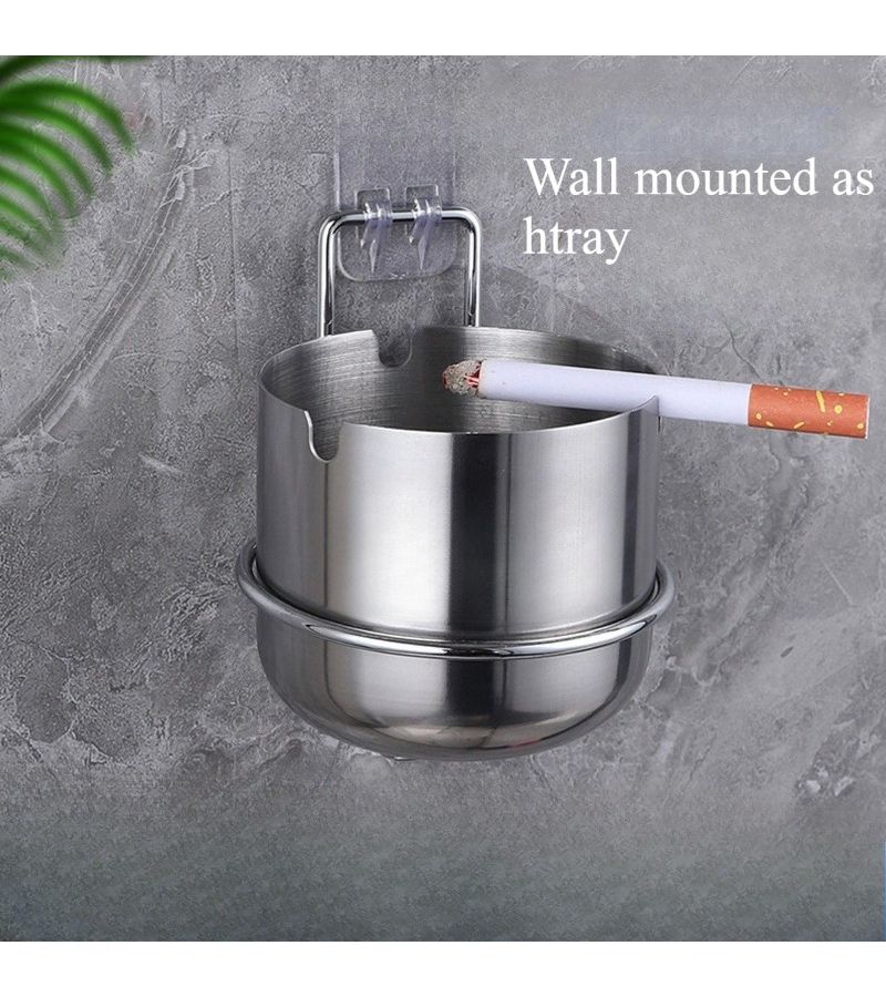 Wall Mounted Golden Stainless Steel Ashtray For Bathroom Windproof Sturdy - Image 1