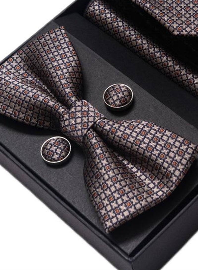 5 pcs high-end tie for men business professional formal tie bow tie cufflinks square scarf fashion accessories gift box  - Image 3