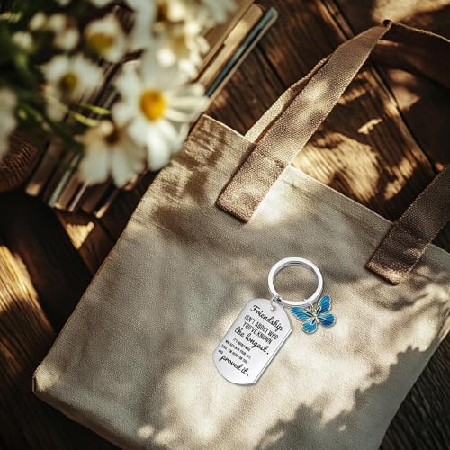 XFSAFDM Birthday Gifts for Sisters, Stainless Steel Sister Keychain with Gift Box, Friendship Keychain for Best Friend, Girlfriend, Female Friends, Unique Gift for Birthday, Christmas, Anniversary（Blue ） - Image 5