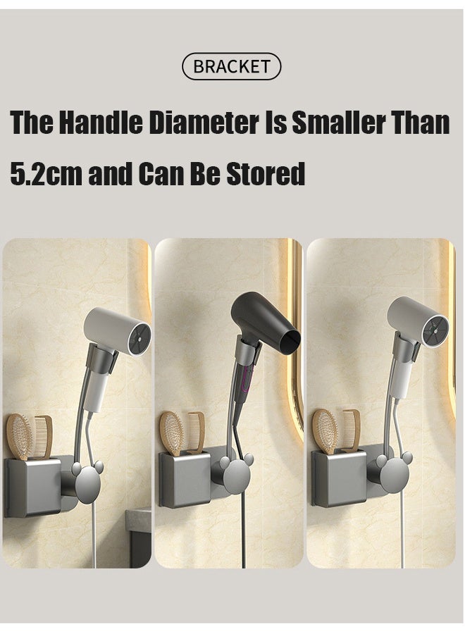 TAPIT Hair Dryer Holder 360° Rotating Wall Mounted Handsfree Hair Dryer Stand - Image 4