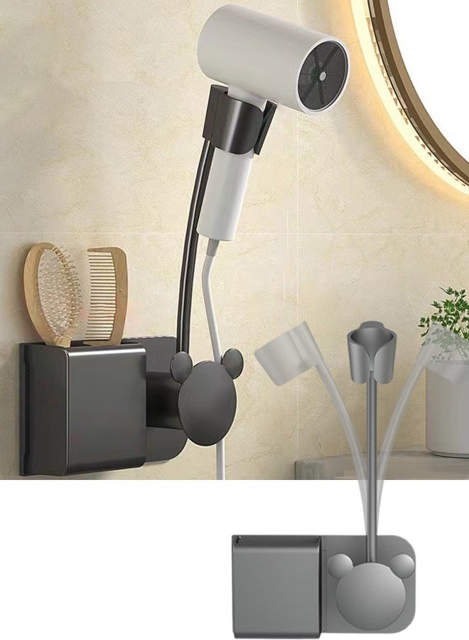 TAPIT Hair Dryer Holder 360° Rotating Wall Mounted Handsfree Hair Dryer Stand - Image 1