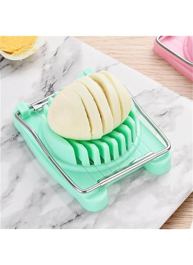 Generic - Egg Slicers For Hard Boiled Eggs,Manual Egg Cutter Kitchen Tool For Sandwiches, Salads And Hors D'Oeuvres (Color : Pink, Size : 10.3 * 6.9cm) - Image 1