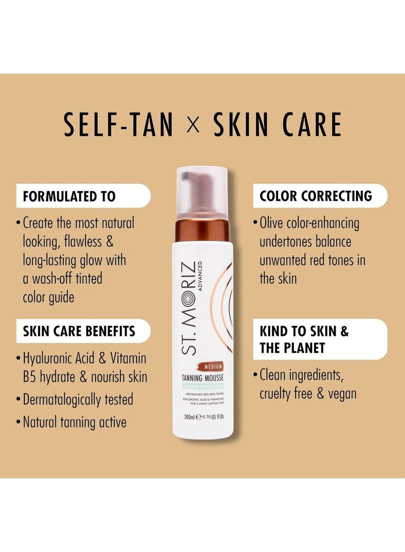 St. Moriz Advanced Color Correcting Self Tanner Mousse in Medium 200 ml - Image 5