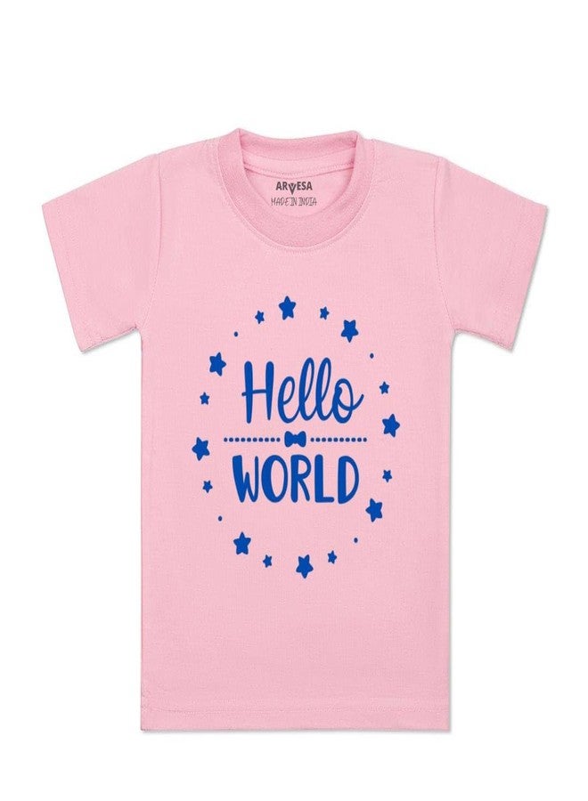 ARVESA 1 Month TS-42 Baby Tshirt for Kids Boys & Girls Half Sleeves Round Neck Clothes Tshirt for Kids Boys 1 Months to 6 Years Dress Pink - Image 1