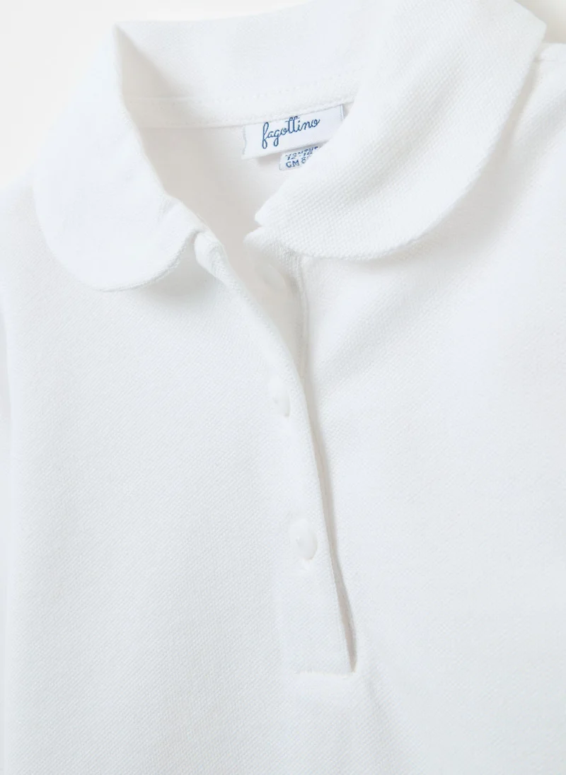 او في اس Long-sleeved polo shirt in organic cotton