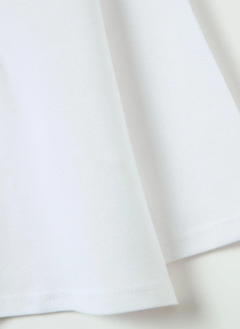 او في اس Long-sleeved polo shirt in organic cotton