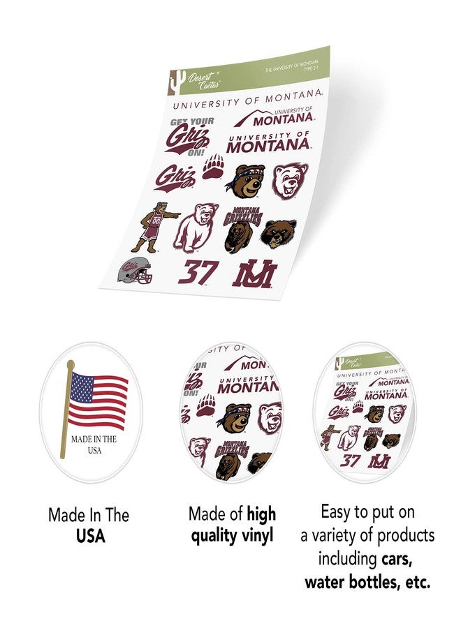 Desert Cactus University of Montana Sticker Grizzlies UM Griz UMont Sticker Vinyl Decals Laptop Water Bottle Car Scrapbook (Type 2) - Image 5
